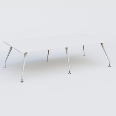 [Pas de famille] - [Pas de sous famille] - K5 table bench 280*145 cm. Plateau Blanc et pietement Blanc avec base chromé.
