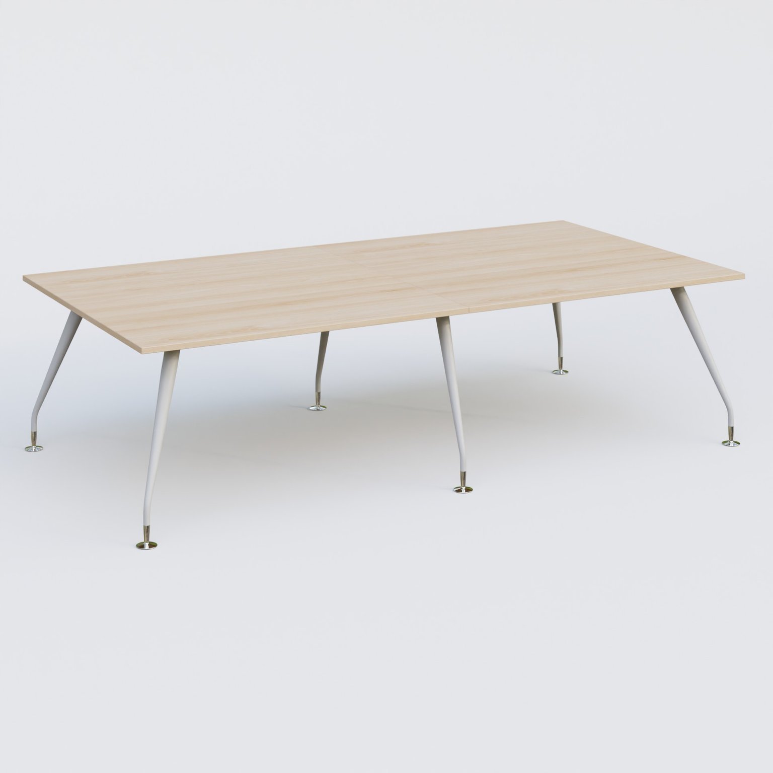 K5 table bench 280*145 cm. Plateau Hêtre et pietement Blanc avec base chromé.