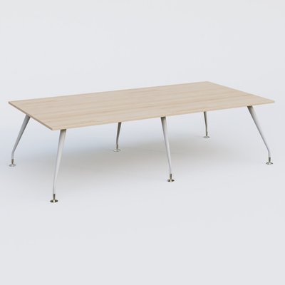 [Pas de famille] - [Pas de sous famille] - K5 table bench 280*145 cm. Plateau Hêtre et pietement Blanc avec base chromé.