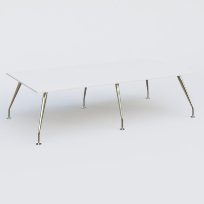 [Pas de famille] - [Pas de sous famille] - K5 table bench 280*145 cm. Plateau Blanc et pietement Chrome avec base chromé.