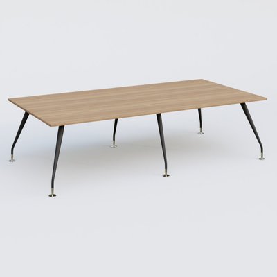 [Pas de famille] - [Pas de sous famille] - K5 table bench 280*145 cm. Plateau Noyer et pietement Noir Mat avec base chromé.