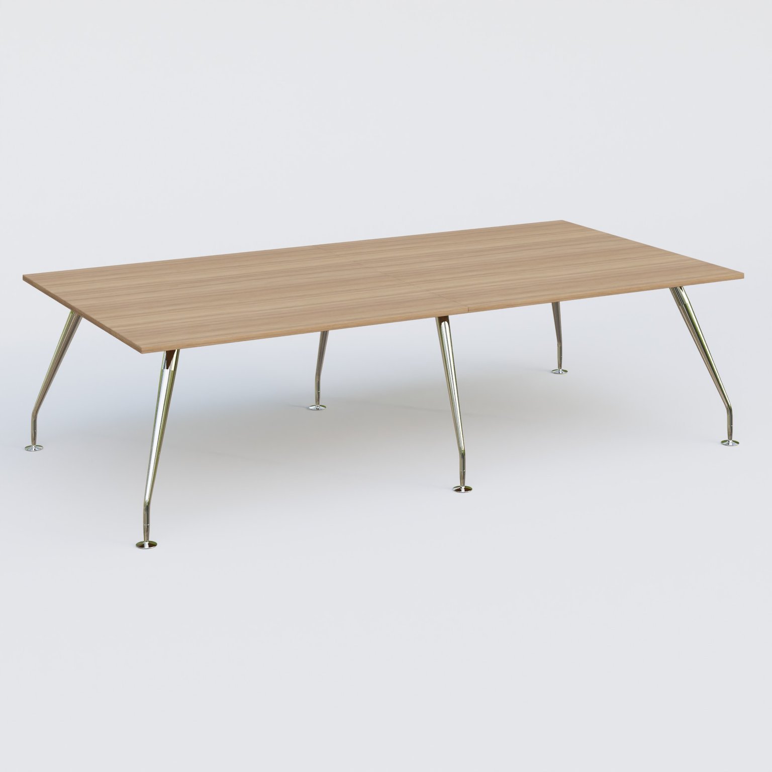 K5 table bench 280*145 cm. Plateau Noyer et pietement Chrome avec base chromé.
