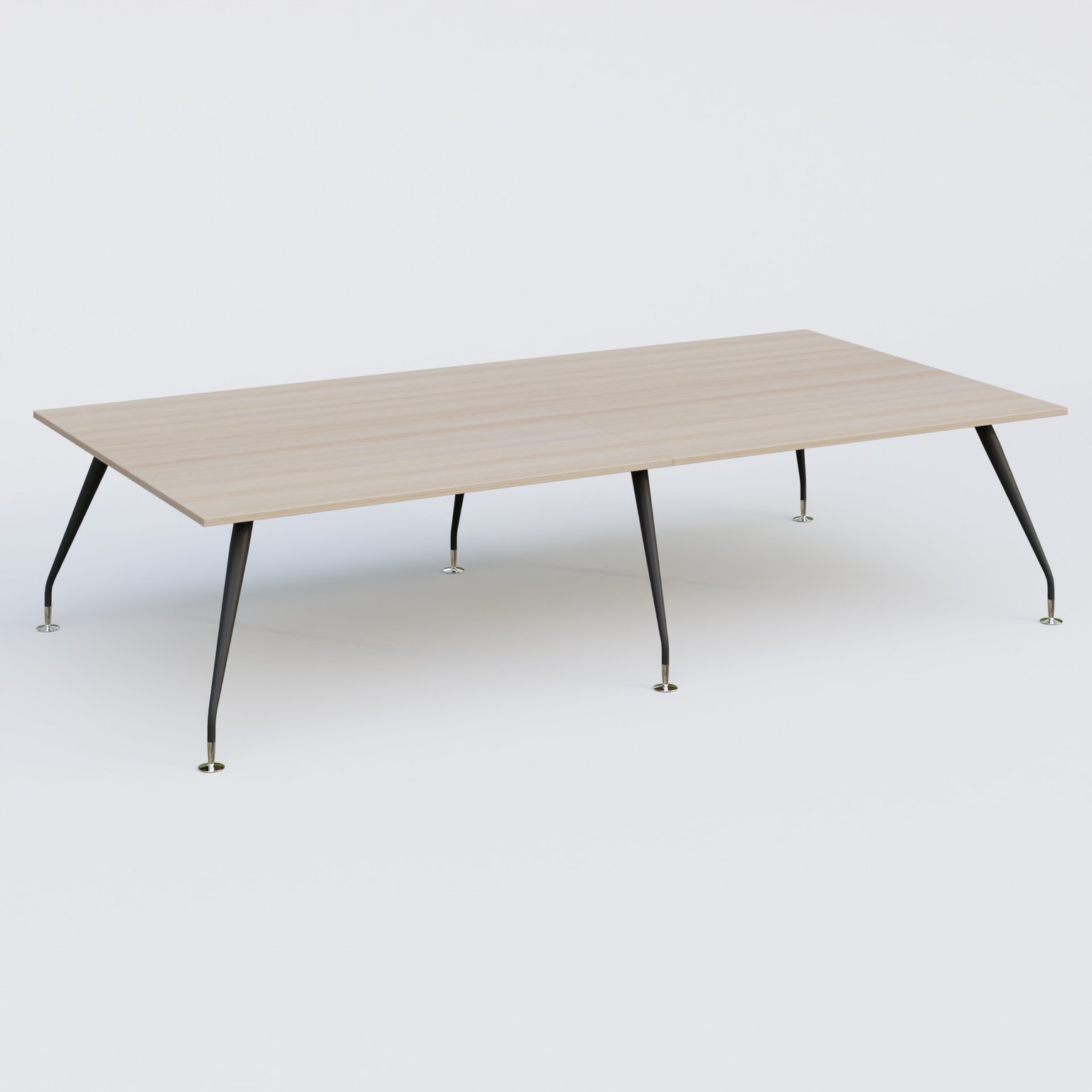 K5 table bench 320*165 cm. Plateau Acacia et pietement Noir Mat avec base chromé.