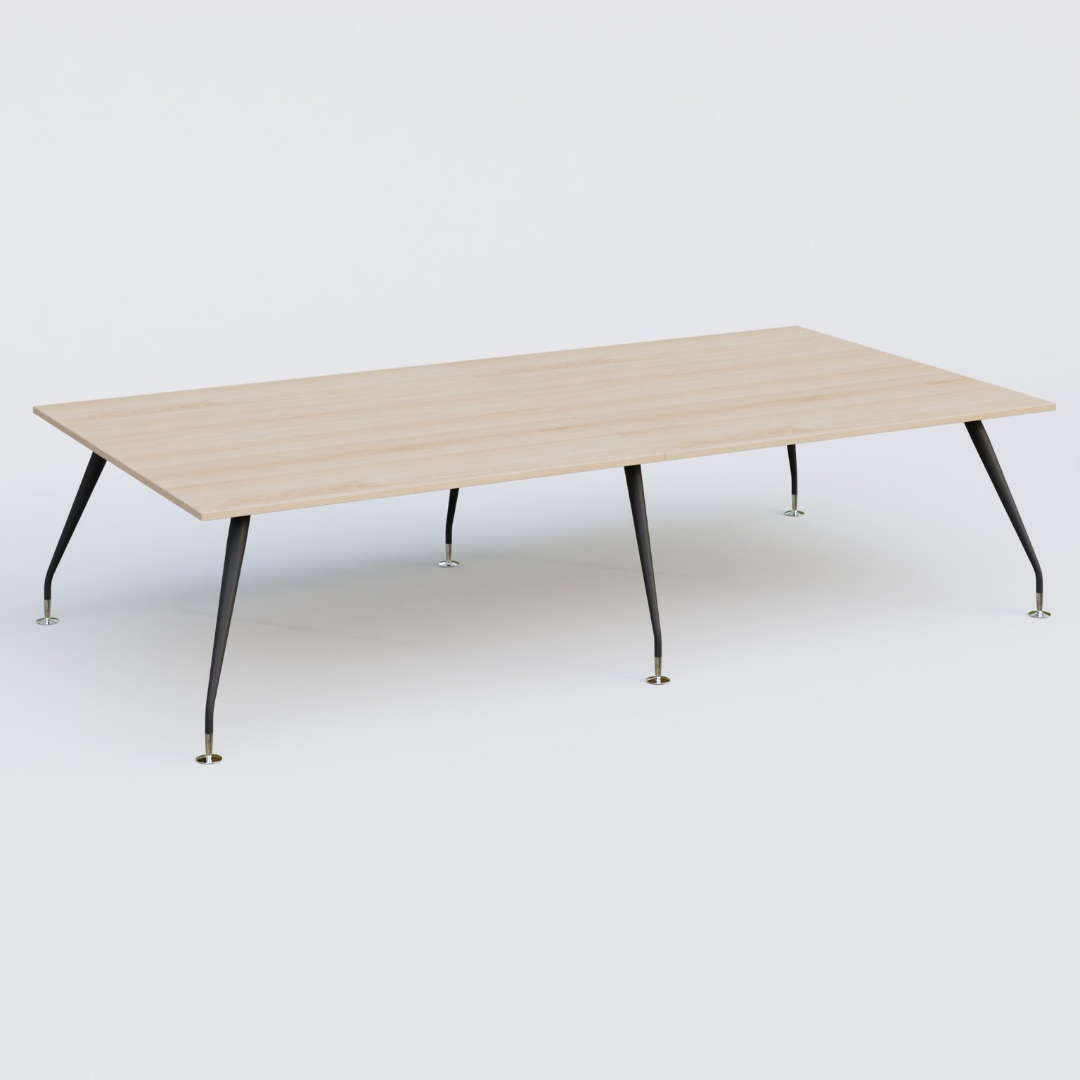 K5 table bench 320*165 cm. Plateau Hêtre et pietement Noir Mat avec base chromé.
