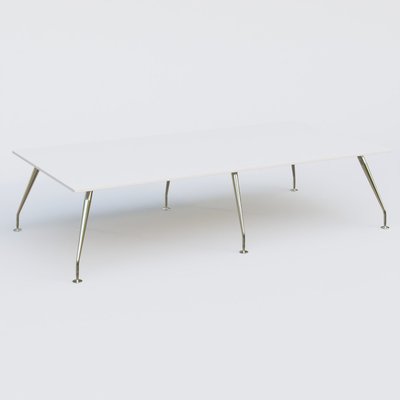 [Pas de famille] - [Pas de sous famille] - K5 table bench 320*165 cm. Plateau Blanc et pietement Chrome avec base chromé.