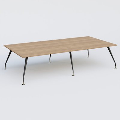 [Pas de famille] - [Pas de sous famille] - K5 table bench 320*165 cm. Plateau Noyer et pietement Noir Mat avec base chromé.