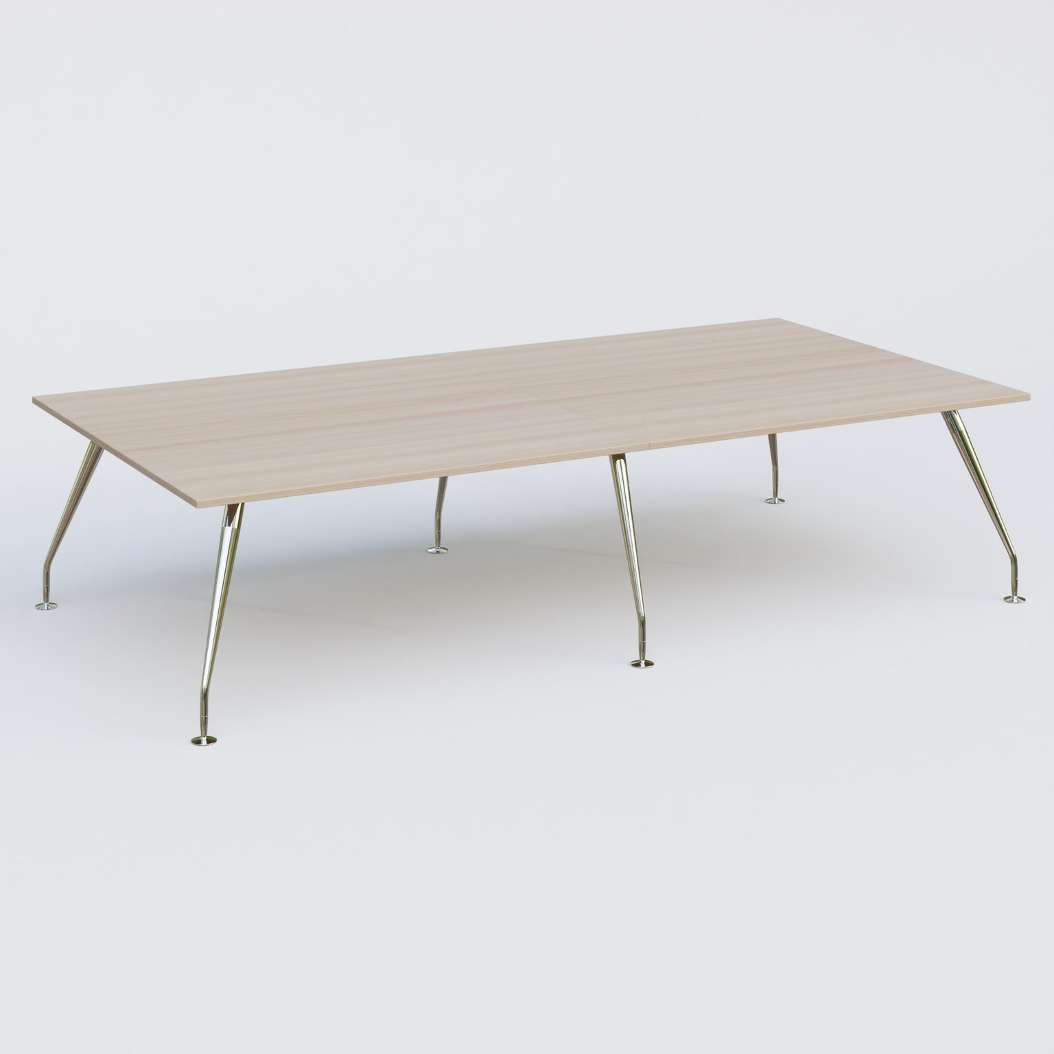 K5 table bench 320*165 cm. Plateau Acacia et pietement Chrome avec base chromé.