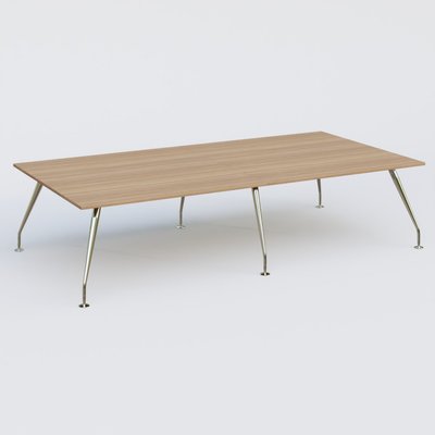 [Pas de famille] - [Pas de sous famille] - K5 table bench 320*165 cm. Plateau Noyer et pietement Chrome avec base chromé.