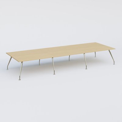 [Pas de famille] - [Pas de sous famille] - K5 table de reunion 480*165 cm. Plateau Chêne clair et pietement Chrome avec base chromé.