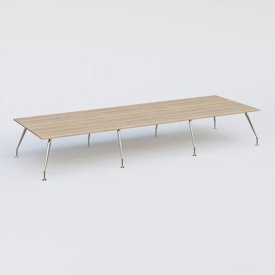 [Pas de famille] - [Pas de sous famille] - K5 table de reunion 480*165 cm. Plateau Chêne naturel et pietement Chrome avec base chromé.