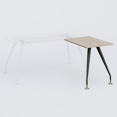 [Pas de famille] - [Pas de sous famille] - K5 retour sur pied 80*60 cm. Plateau Acacia et pietement Noir Mat avec base chromé.