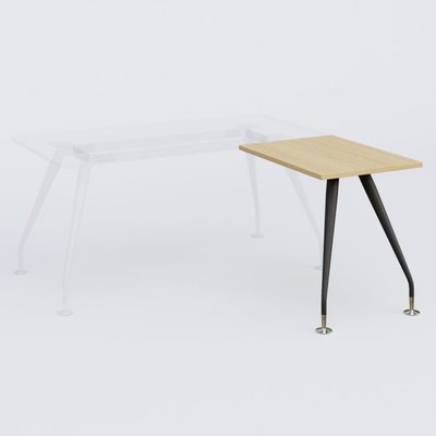 [Pas de famille] - [Pas de sous famille] - K5 retour sur pied 80*60 cm. Plateau Chêne clair et pietement Noir Mat avec base chromé.