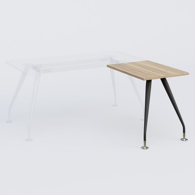 [Pas de famille] - [Pas de sous famille] - K5 retour sur pied 80*60 cm. Plateau Chêne naturel et pietement Noir Mat avec base chromé.