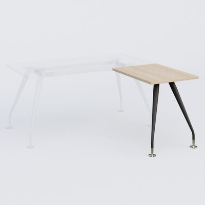 [Pas de famille] - [Pas de sous famille] - K5 retour sur pied 80*60 cm. Plateau Hêtre et pietement Noir Mat avec base chromé.