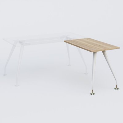 [Pas de famille] - [Pas de sous famille] - K5 retour sur pied 100*60 cm. Plateau Chêne naturel et pietement Blanc avec base chromé.