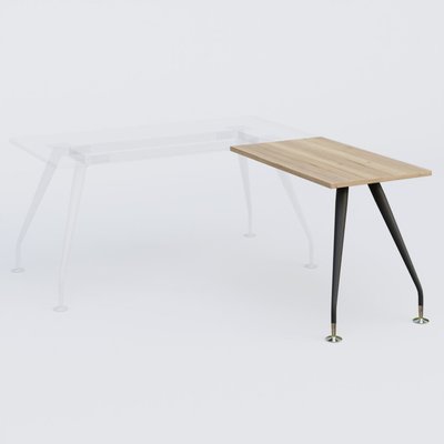 [Pas de famille] - [Pas de sous famille] - K5 retour sur pied 100*60 cm. Plateau Chêne naturel et pietement Noir Mat avec base chromé.