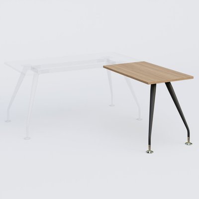 [Pas de famille] - [Pas de sous famille] - K5 retour sur pied 100*60 cm. Plateau Noyer et pietement Noir Mat avec base chromé.