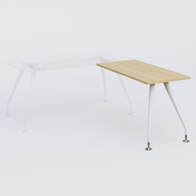 [Pas de famille] - [Pas de sous famille] - K5 retour sur pied 120*60 cm. Plateau Chêne clair et pietement Blanc avec base chromé.