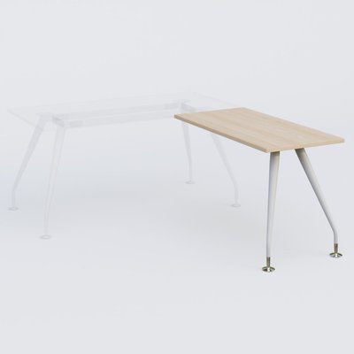 [Pas de famille] - [Pas de sous famille] - K5 retour sur pied 120*60 cm. Plateau Hêtre et pietement Blanc avec base chromé.