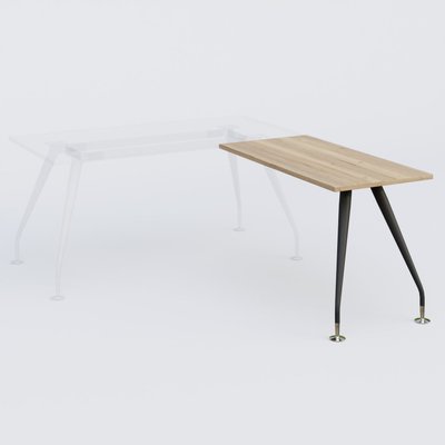 [Pas de famille] - [Pas de sous famille] - K5 retour sur pied 120*60 cm. Plateau Chêne naturel et pietement Noir Mat avec base chromé.