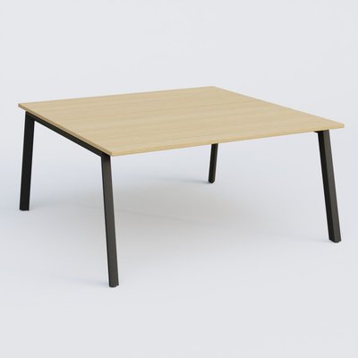 [Pas de famille] - [Pas de sous famille] - K8 plan droit 160*165 cm. Plateau Chêne clair et pietement Noir Mat.