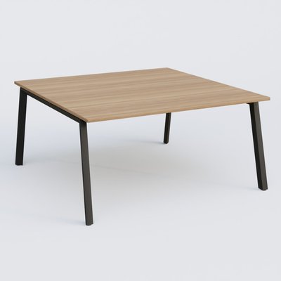 [Pas de famille] - [Pas de sous famille] - K8 plan droit 160*165 cm. Plateau Noyer et pietement Noir Mat.