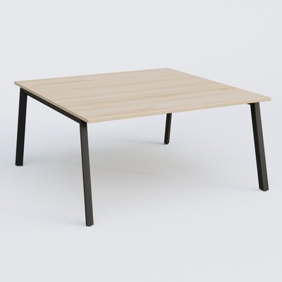 [Pas de famille] - [Pas de sous famille] - K8 plan droit 160*165 cm. Plateau Hêtre et pietement Noir Mat.