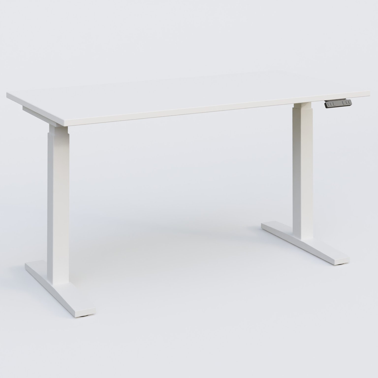 Poste solo 140*70 réglable en hauteur éléctriquement de 70-120 cm gamme KPro2. Plateau Blanc et pietement Blanc.