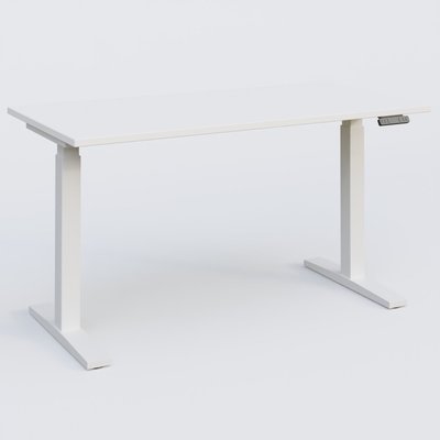 [Pas de famille] - [Pas de sous famille] - Poste solo 140*70 réglable en hauteur éléctriquement de 70-120 cm gamme KPro2. Plateau Blanc et pietement Blanc.