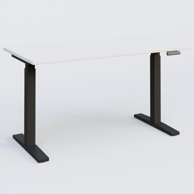 [Pas de famille] - [Pas de sous famille] - Poste solo 140*70 réglable en hauteur éléctriquement de 70-120 cm gamme KPro2. Plateau Blanc et pietement Noir.