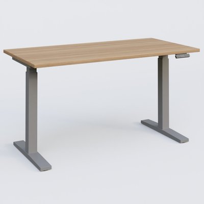 [Pas de famille] - [Pas de sous famille] - Poste solo 140*70 réglable en hauteur éléctriquement de 70-120 cm gamme KPro2. Plateau Noyer et pietement Aluminium.