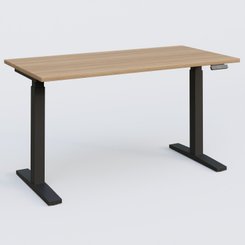 [Pas de famille] - [Pas de sous famille] - Poste solo 140*70 réglable en hauteur éléctriquement de 70-120 cm gamme KPro2. Plateau Noyer et pietement Noir.