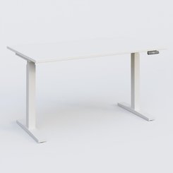 [Pas de famille] - [Pas de sous famille] - Poste solo 140*80 réglable en hauteur éléctriquement de 70-120 cm gamme KPro2. Plateau Blanc et pietement Blanc.