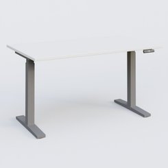 [Pas de famille] - [Pas de sous famille] - Poste solo 140*80 réglable en hauteur éléctriquement de 70-120 cm gamme KPro2. Plateau Blanc et pietement Aluminium.