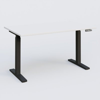 [Pas de famille] - [Pas de sous famille] - Poste solo 140*80 réglable en hauteur éléctriquement de 70-120 cm gamme KPro2. Plateau Blanc et pietement Noir.