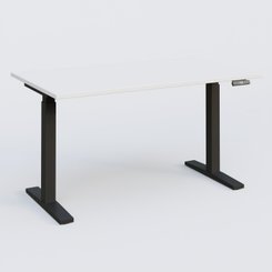 [Pas de famille] - [Pas de sous famille] - Poste solo 140*80 réglable en hauteur éléctriquement de 70-120 cm gamme KPro2. Plateau Blanc et pietement Noir.