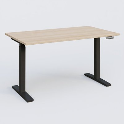 [Pas de famille] - [Pas de sous famille] - Poste solo 140*80 réglable en hauteur éléctriquement de 70-120 cm gamme KPro2. Plateau Hêtre et pietement Noir.