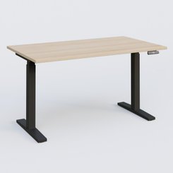 [Pas de famille] - [Pas de sous famille] - Poste solo 140*80 réglable en hauteur éléctriquement de 70-120 cm gamme KPro2. Plateau Hêtre et pietement Noir.