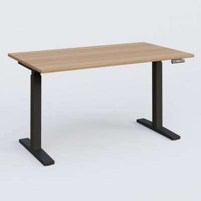 [Pas de famille] - [Pas de sous famille] - Poste solo 140*80 réglable en hauteur éléctriquement de 70-120 cm gamme KPro2. Plateau Noyer et pietement Noir.