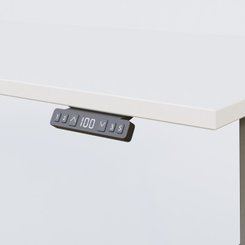 [Pas de famille] - [Pas de sous famille] - Poste solo 140*80 réglable en hauteur éléctriquement de 70-120 cm gamme KPro2. Plateau Blanc et pietement Aluminium.