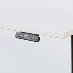 [Pas de famille] - [Pas de sous famille] - Poste solo 140*80 réglable en hauteur éléctriquement de 70-120 cm gamme KPro2. Plateau Blanc et pietement Noir.