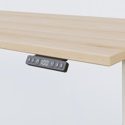 [Pas de famille] - [Pas de sous famille] - Poste solo 140*80 réglable en hauteur éléctriquement de 70-120 cm gamme KPro2. Plateau Hêtre et pietement Blanc.