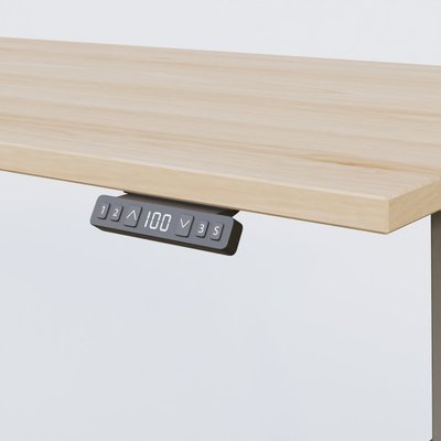 [Pas de famille] - [Pas de sous famille] - Poste solo 140*80 réglable en hauteur éléctriquement de 70-120 cm gamme KPro2. Plateau Hêtre et pietement Aluminium.