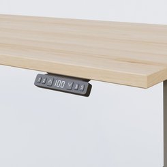 [Pas de famille] - [Pas de sous famille] - Poste solo 140*80 réglable en hauteur éléctriquement de 70-120 cm gamme KPro2. Plateau Hêtre et pietement Aluminium.