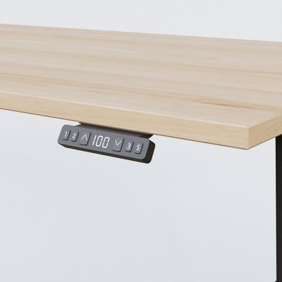 [Pas de famille] - [Pas de sous famille] - Poste solo 140*80 réglable en hauteur éléctriquement de 70-120 cm gamme KPro2. Plateau Hêtre et pietement Noir.
