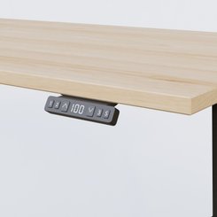 [Pas de famille] - [Pas de sous famille] - Poste solo 140*80 réglable en hauteur éléctriquement de 70-120 cm gamme KPro2. Plateau Hêtre et pietement Noir.