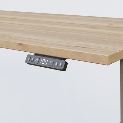 [Pas de famille] - [Pas de sous famille] - Poste solo 140*80 réglable en hauteur éléctriquement de 70-120 cm gamme KPro2. Plateau Chêne naturel et pietement Aluminium.