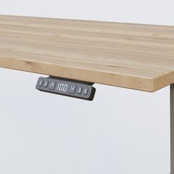 [Pas de famille] - [Pas de sous famille] - Poste solo 140*80 réglable en hauteur éléctriquement de 70-120 cm gamme KPro2. Plateau Chêne naturel et pietement Aluminium.