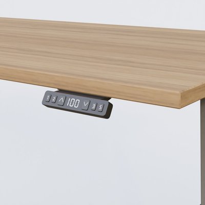 [Pas de famille] - [Pas de sous famille] - Poste solo 140*80 réglable en hauteur éléctriquement de 70-120 cm gamme KPro2. Plateau Noyer et pietement Aluminium.