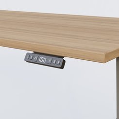 [Pas de famille] - [Pas de sous famille] - Poste solo 140*80 réglable en hauteur éléctriquement de 70-120 cm gamme KPro2. Plateau Noyer et pietement Aluminium.